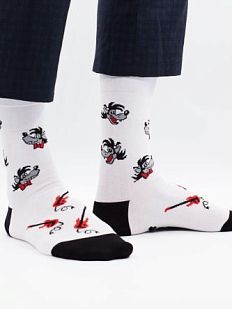 Носки «Ну, волк, погоди!», р-р 38-41, белые