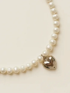 Чокер ручной работы «Amore», речной жемчуг, родированная латунь