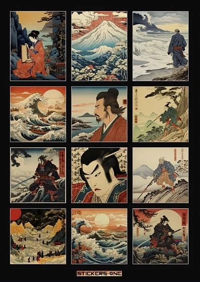 Стикерпак «Ukiyo-e» №2, фото 1.