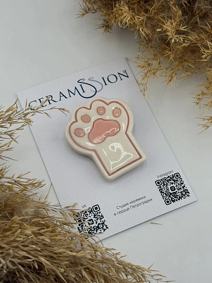 Брошь ручной работы Ceramission «Лапка», керамика, фото 3.