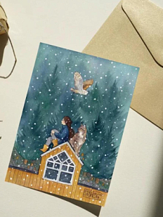 Открытка Анна Спешилова «На крыше», односторонняя