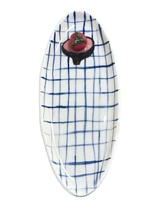 Тарелка ручной работы Глинка керамика «Fruits» №2, овальная