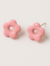 Серёжки-гвоздики Радость Рядом «Цветы», полимерная глина, розовый