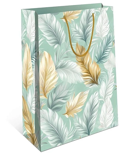Пакет подарочный Перья, в ассортименте, фото 1.