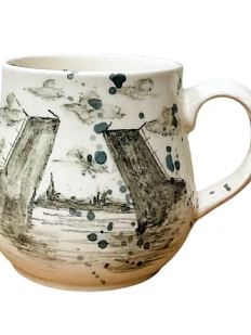 Кружка ручной работы Верба керамика груша «И дышится легче», керамика, 350 мл