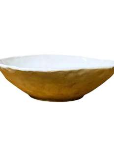 Глубокая тарелка ручной работы Керемет, белая, керамика, 15см