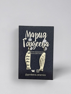 Серьги на петле «Рыбки», керамика, чёрно-белые