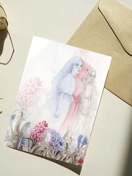 Открытка Оксана Викторова «Музы», односторонняя, фото 1.