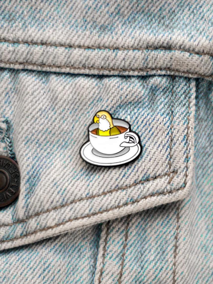 Металлический пин WAF WAF «Кофейный попугай», фото 4.