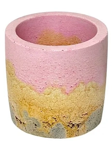 Кашпо Детали решают «Маленькая деталь», бетонное, жёлто-розовый
