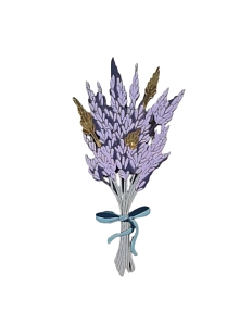 Брошь ручной работы «Лаванда», сиреневая, дерево
