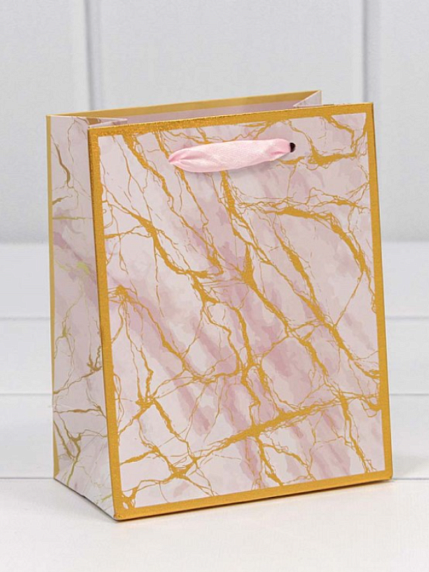 Пакет подарочный «Мрамор», 12х15 см, фото 4.