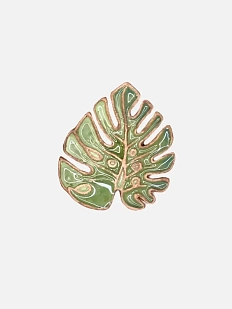 Брошь ручной работы «Монстера», Partala ceramics