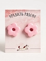 Серёжки-гвоздики Радость Рядом «Цветы», полимерная глина, розовый, превью фото 3