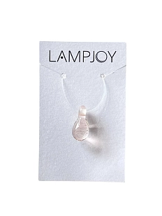 Чокер ручной работы Лампджой «Капля», бледно-розовый, стекло