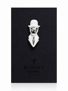 Брошь ручной работы Bulygin «Магритт», бело-серебристая, фарфор
