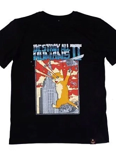 Футболка Barking Store «Кэтзилла», L жен., чёрный