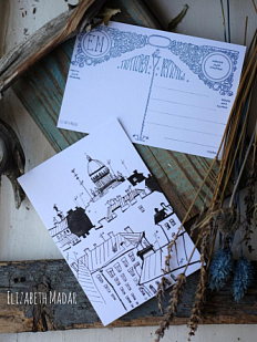 Открытка «Сквозь крыши», Elizabeth Madar