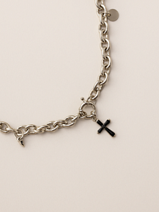 Цепь с бусинами и подвеской «Крест» Migette