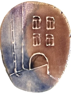 Брошь ручной работы Искусство интроверта «Арка», бежевая, керамика