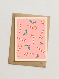 Открытка ретро на Новый год «Леденцы»