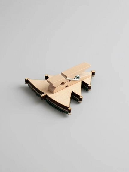 Бирка для подарка ВОЕ «Ёлка», на прищепке, 7 см, фото 2.