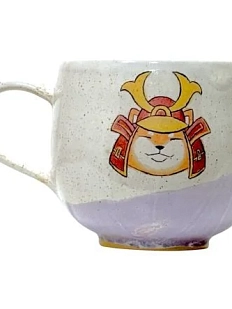 Кружка ручной работы Керемет «Самурай», белая, керамика, 300 мл