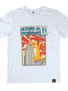 Футболка «Кэтзилла», XL белый, муж.