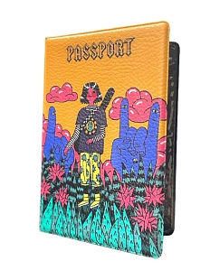 Обложка на паспорт Валя Карнавалова «Панк», ПВХ, искусственная кожа