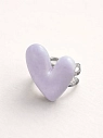 Кольцо ручной работы КерамЕлКа асимметричное «Сердечко», сиреневое, керамика, превью фото 1