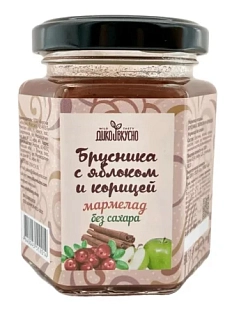 Мармелад ягодный Дико Вкусно «Брусника с Яблоком и корицей», 200 гр