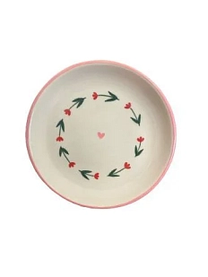 Тарелка ручной работы Молис Керамика «Тюльпаны с сердечком», керамика, 14 см