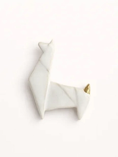 Брошь ручной работы «Лама оригами», Partala ceramics