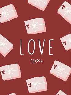 Открытка «Love you»