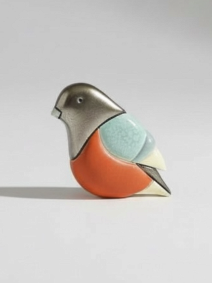 Брошь ручной работы из керамики «Птичка», большая, фото 1.