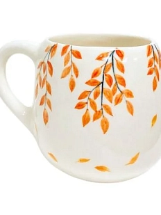 Кружка ручной работы Верба керамика «Осенние листья», круглая, керамика, 450 мл