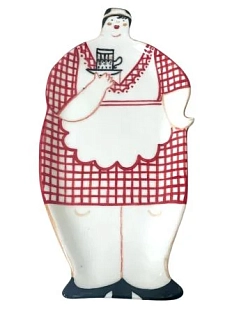 Фигурная тарелка ручной работы «Буфетчица», полуфарфор, 25 см