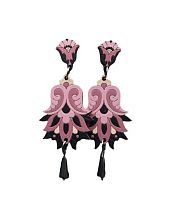 Серьги «Цветок Гамаюн», дерево, пыльно-розовые