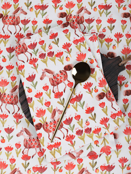 Полотенце «Лошадки», белое, фото 2.