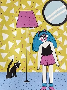 Скетчбук Валя Карнавалова «Девочка и кошка», А5, 200 страниц