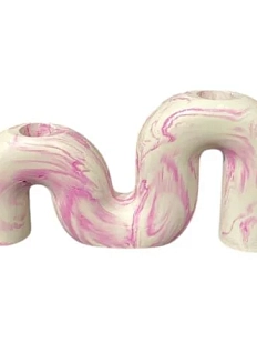 Подсвечник волна, розовый