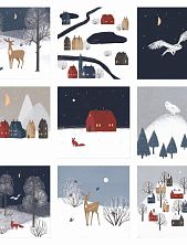 Набор квадратных сканди открыток №4, 9 шт.