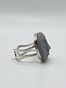 Кольцо ручной работы КерамЕлКа «Лицо малое», серое, керамика, превью фото 2
