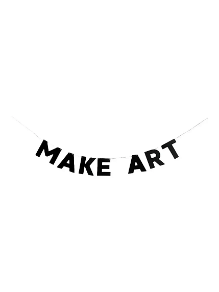 Бумажная гирлянда из букв Tak.sebe.prazdnik «MAKE ART», чёрная, картон, 240 г/м², фото 1.