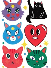 Временные тату Валя Карнавалова «Котики», А6, 6 наклеек