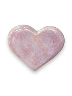 Брошь ручной работы КерамЕлКа «Сердце большое», бледно-розовая, керамика