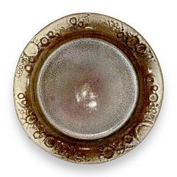 Тарелка с бортиками ручной работы «Луна», светло-коричневая, керамика, 23 см