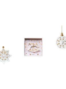 Набор ёлочных игрушек Фарфор Булыгина «Звездочка Лошадка Шар»