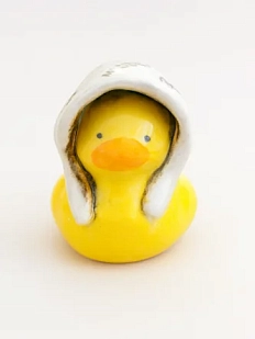 Керамическая фигурка Уточка с надписями «Любовь» в шляпе, 7 см