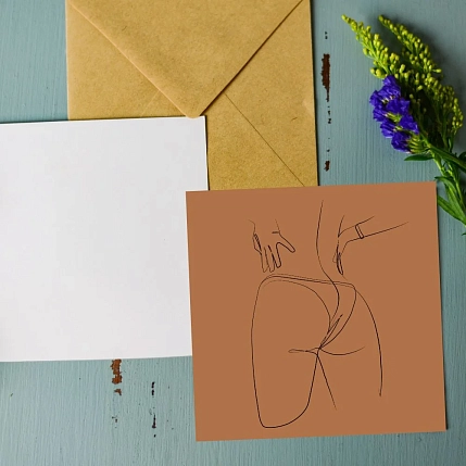 Нюдовая открытка DARI DARI №3, квадратная, фото 2.